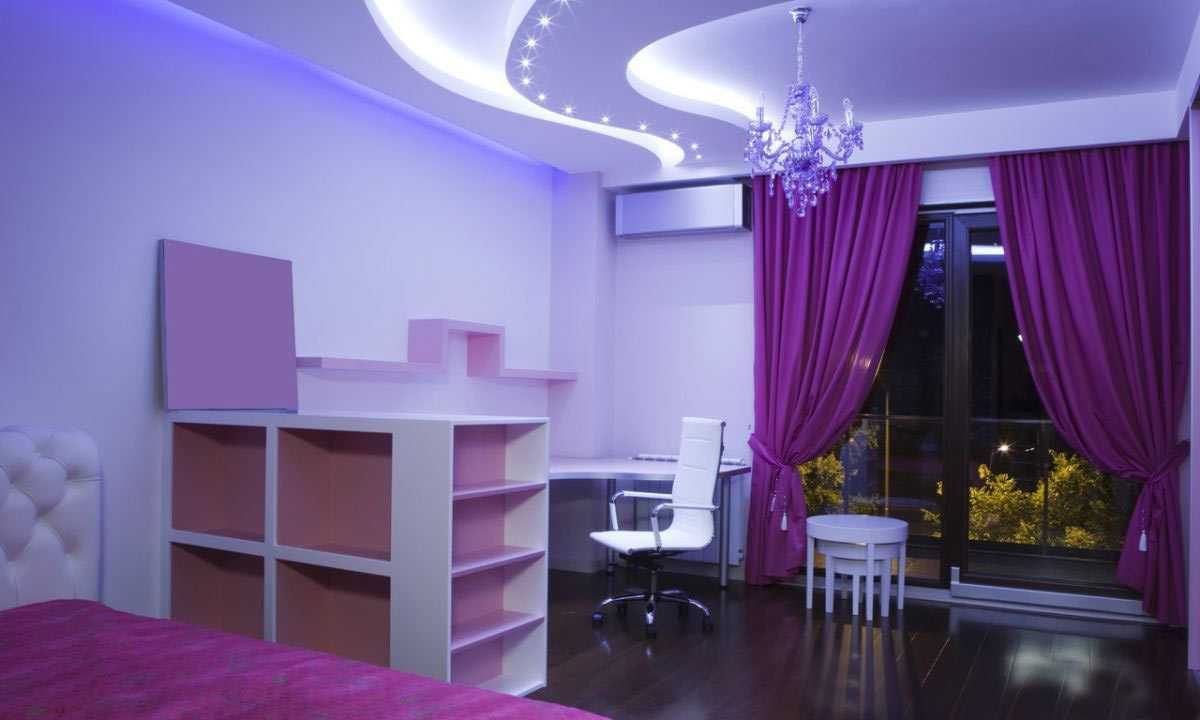Фиолетовые шторы в спальню - 2