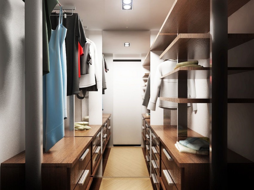 Гардеробная в спальне - инструкции по оформлению и обустройству угловых и встроенных в интерьере гардеробных