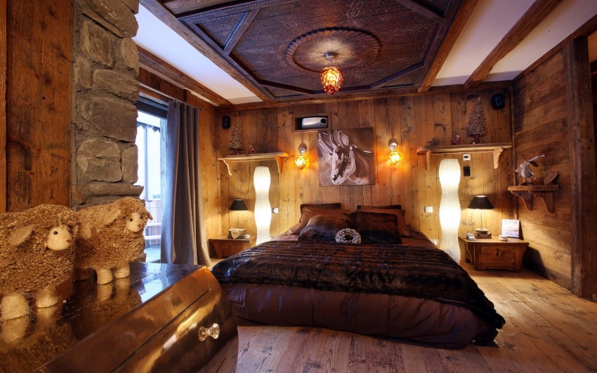 Деревянная спальня: инструкция по отделке и подбору стиля интерьера (90 фото)