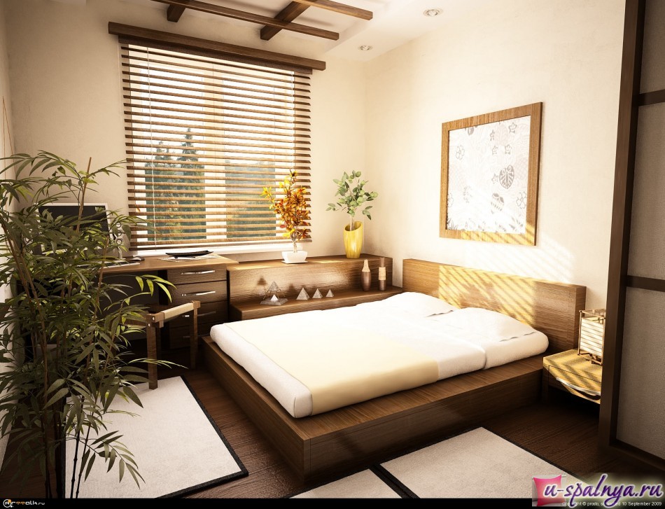 интерьер спальни в японском стиле