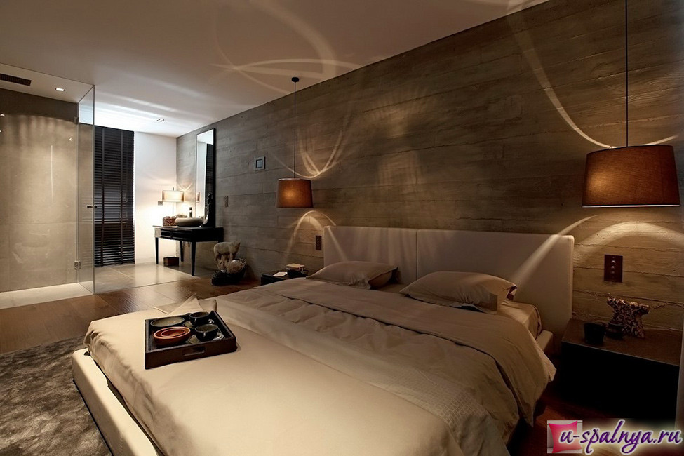мужская спальня в стиле минимализм