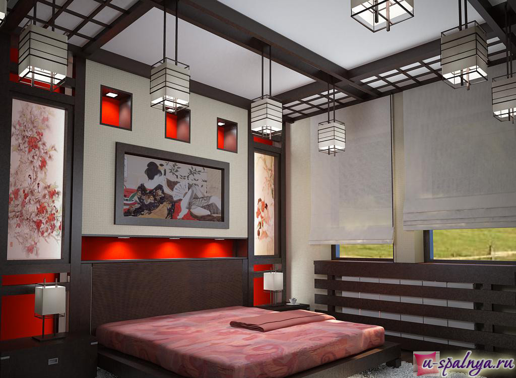 Спальня в японском стиле 