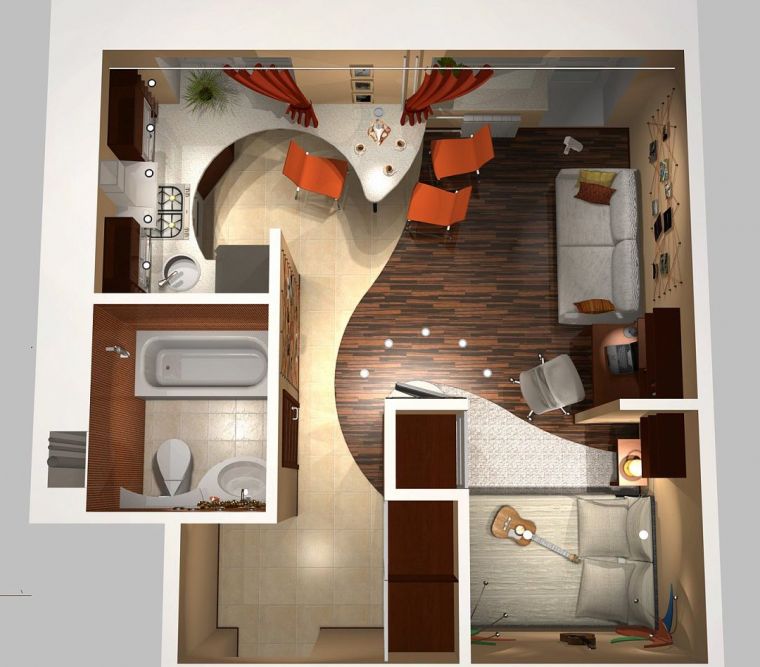 Комната 20 кв. м: зонирование просторных комнат и реальные фото стильного интерьера (145 фото и видео)