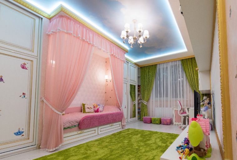 Потолок в детской комнате: яркие, современные идеи оформления потолка и варианты дизайна детской (90 фото)