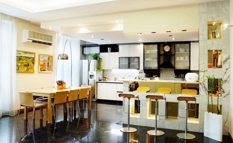 Совмещенная кухня - обзор лучших интерьеров и стильных сочетаний для комбинированных помещений (95 фото)