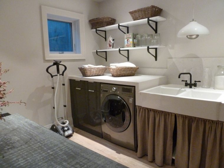 Стиральная машина в ванной: советы по выбору, варианты размещения, стильные решения и способы маскировки (90 фото-идей)