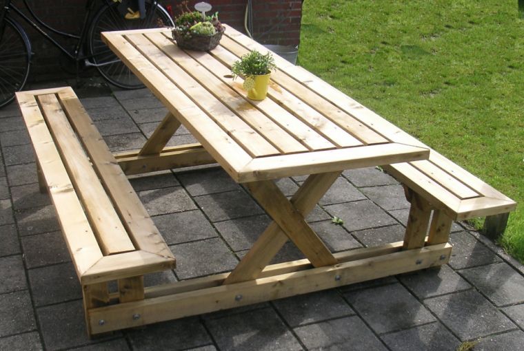 Стол-скамейка своими руками: идеи создания простых и элегантных проектов для сада и придомового участка (105 фото)