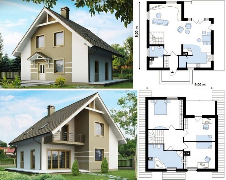 Дом 8 на 9 - лучшие проекты, схемы, чертежи планов и обзор идей оформления загородных домов (100 фото)