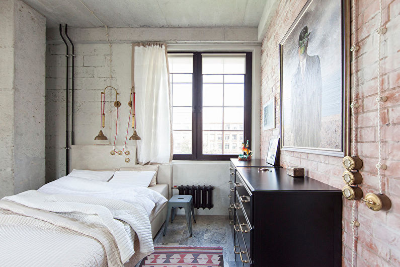 Спальня в стиле лофт - 70 фото необычных идей сочетания в интерьере