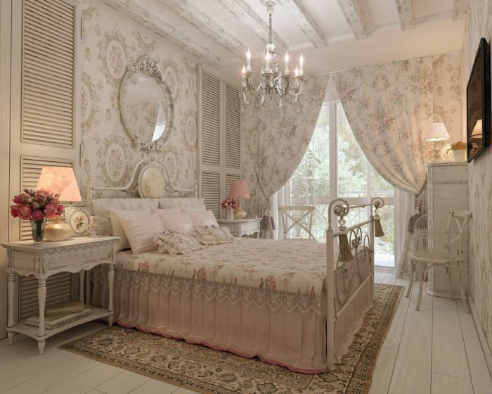 Спальня в стиле шебби шик - стильный дизайн с умом (60 фото)
