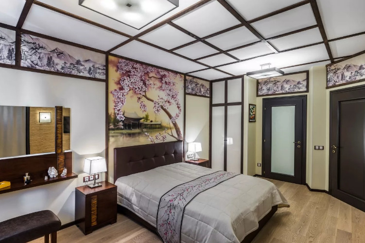 Японский стиль в дизайне интерьера спальни