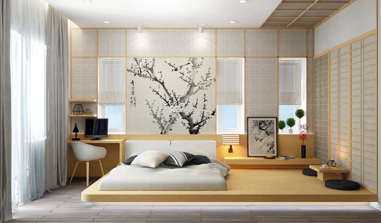 Японский стиль в дизайне интерьера спальни